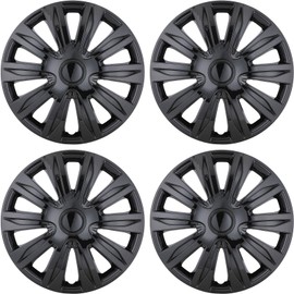 WOLFSTORM 4-Pack 14 Inches Wheel Rim Cover Hubcaps,Redesign Fashion Style Replacement Hubcaps,Car Truck SUV Hub Accessories, Black Lacquer