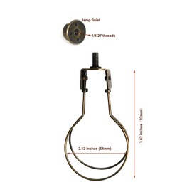 GY & CK® Lampshade Clip on Adapter, Lamp Shade Light Bulb Clip Adapter, Lamp Shade Holder for Light Bulbs Attaching Finial Antique Brass