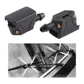 NYTKL 2 PCS Front Windshield Washer Nozzles, 4 Holes Arm Mounted Wiper Fluid Nozzle Spray Replacement, Auto Window Wiper Washer Spray Jet for Car Truck SUV, Car Accessories