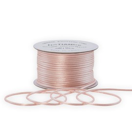 2mm Light Pink Satin Rattail Cord String for Jewelry Making Bracelet Necklaces Beading Thread Macrame Chinese Knot Craft -55yards