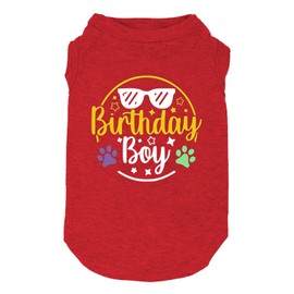 Dog Birthday Gift Clothes Boy Girl Birthday Shirt for Small Large Dog Brithday Vest for Doggy Puppy Clothes (1, 2, Medium, Red21)
