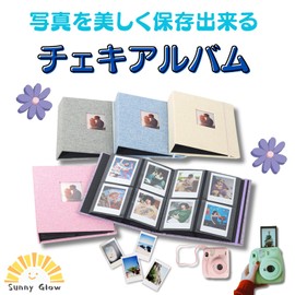 Sunny Glow Cheki Album Case, File Holder, Notebook Photo Album, Polaroid Camera, Large Capacity, Stylish, Photo Storage (Purple)