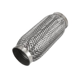 X AUTOHAUX 2.44"x7"x7.68" Car Exhaust Flexible Pipe Tubing Universal Exhaust Joint Stainless Steel Silver Tone