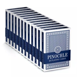 N/A Brybelly Pinochle Playing Cards (12-Pack) - Blue, Poker Size, Regular Index  BR