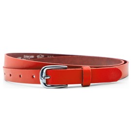 Ab-BELT & BAG HRS-03 Women's Leather Belt, Jeans Leather Belt, 2 cm, red