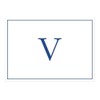 Caspari Navy Embossed Initials Boxed Note Cards in Letter V,