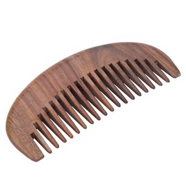 Handmade Sandal Wood Comb Natural Green Sandalwood Comb No Static Wide Tooth Hair Comb Hair Massage Wooden Comb Half Moon Shape Pocket Comb for Women Men Hairs Detangling Grooming 4inch
