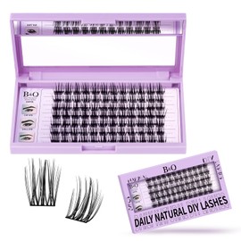 B&Q Z15 Eyelash Extensions, 84 Pieces, DIY Individual Eyelashes/Lash Clusters for Beginners, Reusable, for Eyelash Extension at Home, Lashes, D Curl, 14 mm