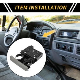 REPAIROCK Dashboard Cup Holder for Ford F-250 F-350 2005-2007 Dash Drink Cup Holder Cup Coin Holder Water Bottle Holder Plastic Metal Gray 1 Pc