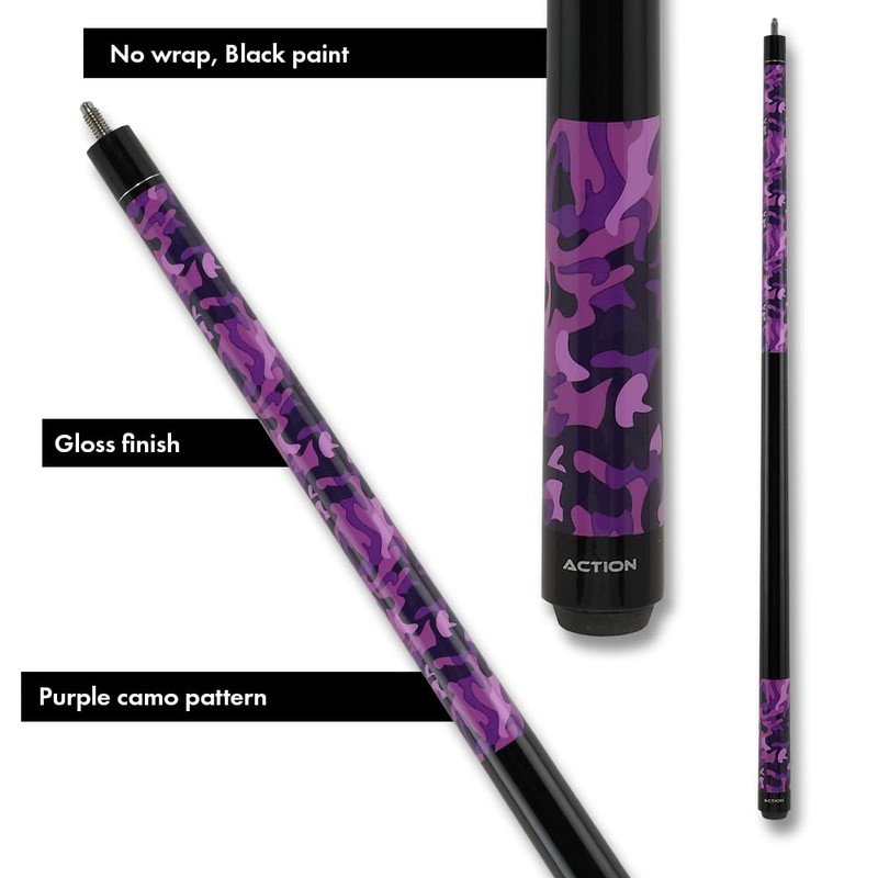 Action Impact - Billiards Pool Cue Stick - Purple Camo