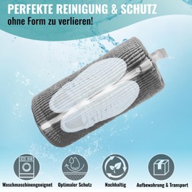SPARKLE EXKLUSIV Shoe Wash Bag Washing Machine - Wash Bag Gentle Cleaning - 1200 Soft Chenille Bristles - Shoe Bag Ideal for Trainers and Trainers - Laundry Bag Shoes - Shoe Sponge (Grey)