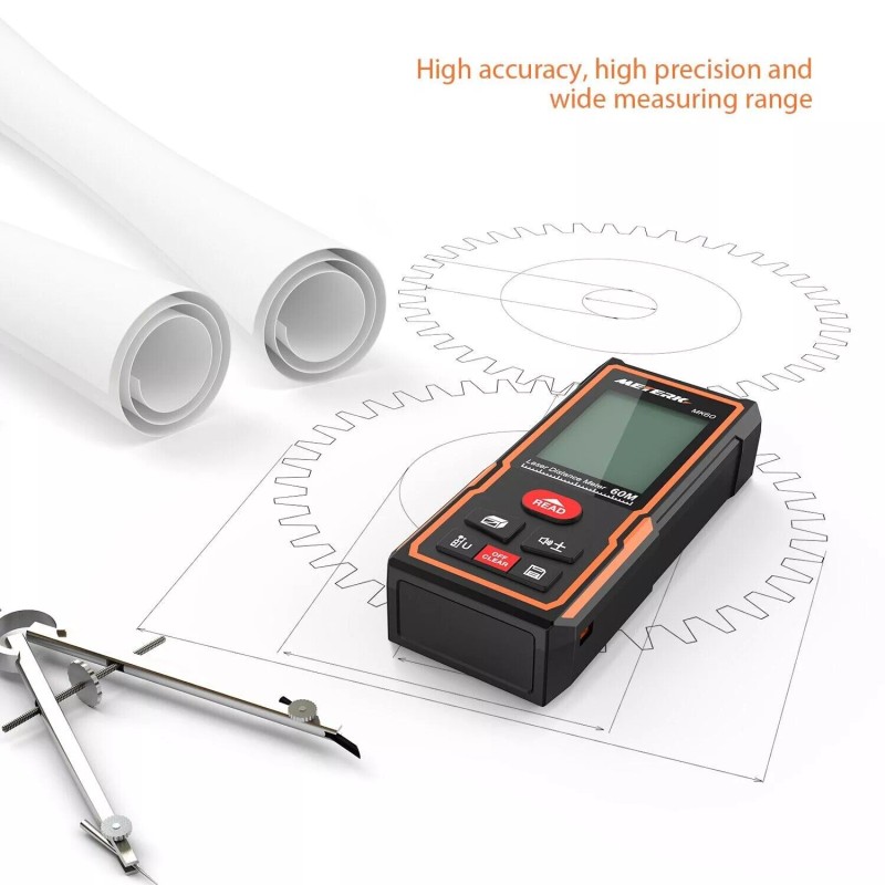 Meterk MK60 Handheld Digital Distance Meter LCD Display Backlight Angle