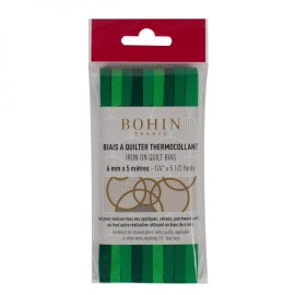 Bohin Dark Green Gradation Fusible Quilt Bias 1/4in x 5-1/2yds