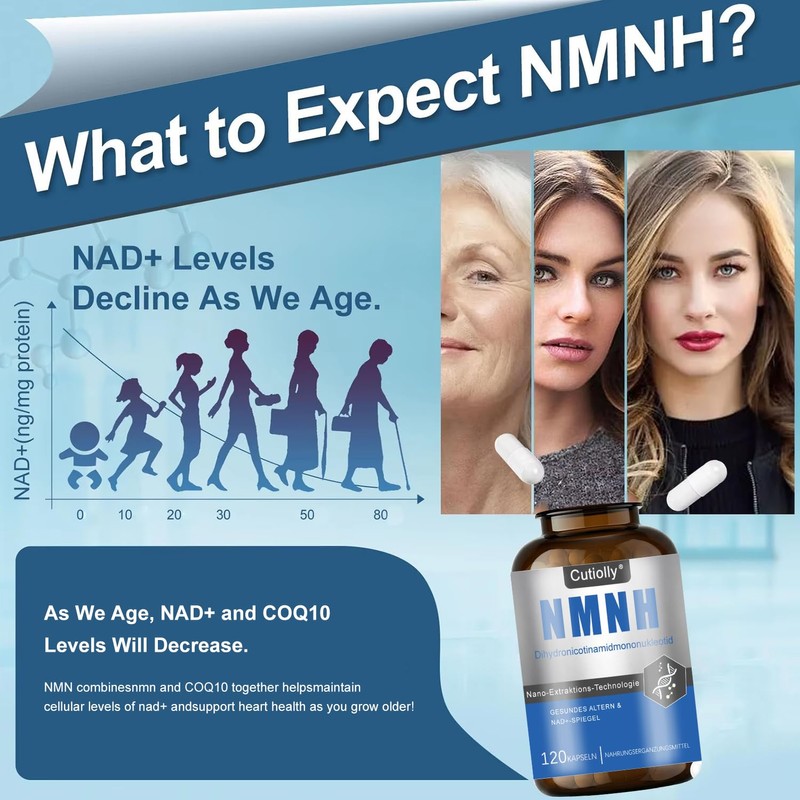NMNH Capsules, NMNH Capsules High Dose, NAD+ Supplement, 120 Vegan,