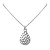 925 Sterling Silver Hammered Teardrop Pendant Necklace for Women and