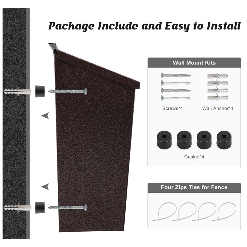 KYODOLED Wall-Mount Mailbox, Large Capacity Mail Box, Galvanized Steel Rust-Proof