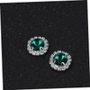 Operitacx Pack of 40 Silver Gemstones Green Rhinestone Buttons Brooch
