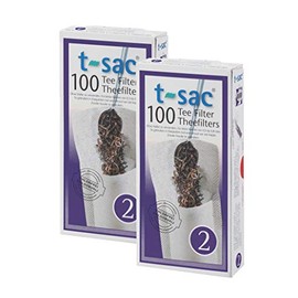 T-Sac Tea Filter Bags, Disposable Tea Infuser, Number 2-Size, 2 to 4-Cup Capacity, Set of 200 White