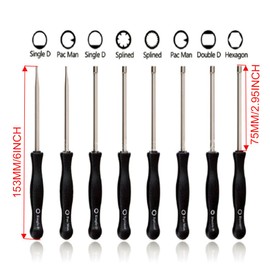 Anxingo 8Pcs Carburetor Adjustment Tool Replacement for Common 2 Cycle Small Engine Carb Small Head Pac Man Small Head Single D Double D Hexagon Hex Socket 21-Teeth 7-Teeth Splined Screwdriver