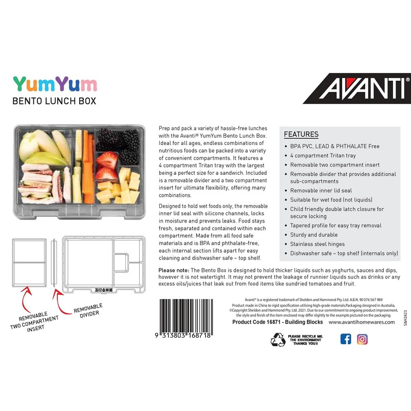 Avanti YumYum Bento/Lunch Box, Building Blocks