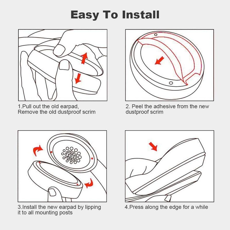 Replacement Protein Leather Memory Foam Ear Cushion Accessories Beats Dr.