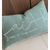 Rudransha Faith Sentiment Embroidered Decorative Lumbar Accent Throw Pillow Cover