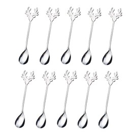 20 Pieces Stainless Steel Mini Coffee Espresso Spoon, Elk shaped spoon Flatware Dessert Teaspoons Small Soup Spoons, 5.5 inch Specialty Demitasse Stirring Spoons