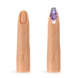 2 Pcs Silicone Nail Training Finger for Acrylic Nails Silicone Practice Fingers Soft Fake Finger to Practice Flexible Nail Mannequin Finger for Acrylic Kit