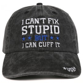 InnoBeta Funny Gifts Cap for Police Officers, Adjustable Embroidered Baseball Hat, Law Enforcement Gifts, Correctional Officer Gifts for Birthday, Christmas Black