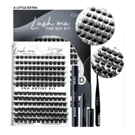 Jglashes Lash Me. Pro Artist Kit Extensiones De Pestañas Diy Color A little extra Bond negro Espesor 1 mm Largo 10 mm Tipo de curvatura D
