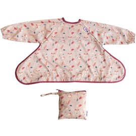 Tidy Tot®™ Cover & Catch™ Weaning Bib with Sleeves. Attaches to Highchairs with Suction for Mess Proof Baby Feeding. Waterproof Long Sleeved Bibs. Coverall BLW Bibs. Travel Bag Included.