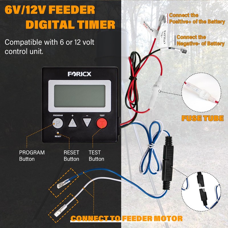 Deer Feeder Digital Timer, 6V/12V Digital Timer for Deer Feeder