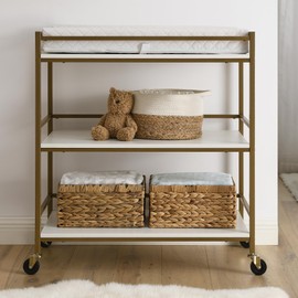 Delta Children Jade Changing Table/Cart, White Melamine/Bronze