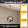 Modern Smoke Gray Concave Glass Pendant Light, Kitchen Island Lighting