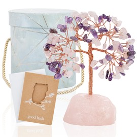 ZenBless 7 Chakra Healing Crystals Stones Tree of Life, Feng Shui Money Tree,Little Fake Bonsai Tree Crystal Zen Spiritual Home Living Room Cubicle Office Desk Decor and Accessories for Women