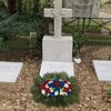 Memobloom Headstone Flower Saddle Arrangements - Artificial Cemetery Flowers Silk