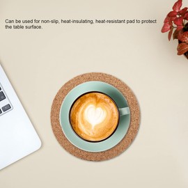 Cork Coasters for Drinks, Wooden Coasters, Round Edges, Coasters for Tea, Coffee, Hot and Cold Drinks, 9 cm (100 Pieces)