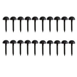 dophee 20Pcs Vintage Style Upholstery Tacks, Solid Pure Brass Round Head Furniture Nails Studs Thumb Push Pins Fasteners for Sofa Carpet Door Decoration Chair Bed DIY Craft, Antique Black, 12mm