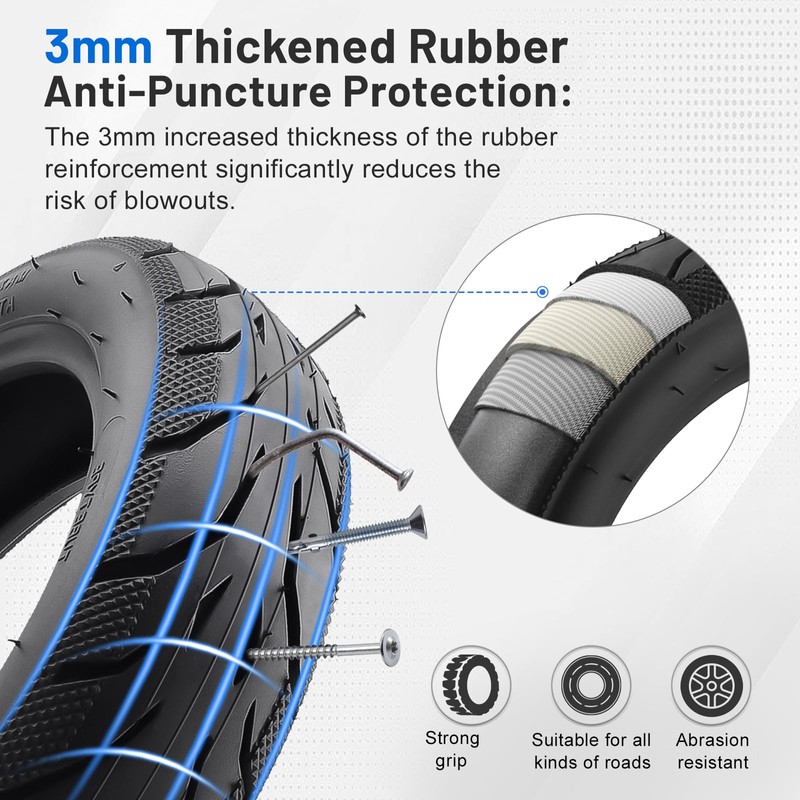 Amitor 10x2.125 Tire, Heavy Duty Outer Tire Compatible with Ninebot