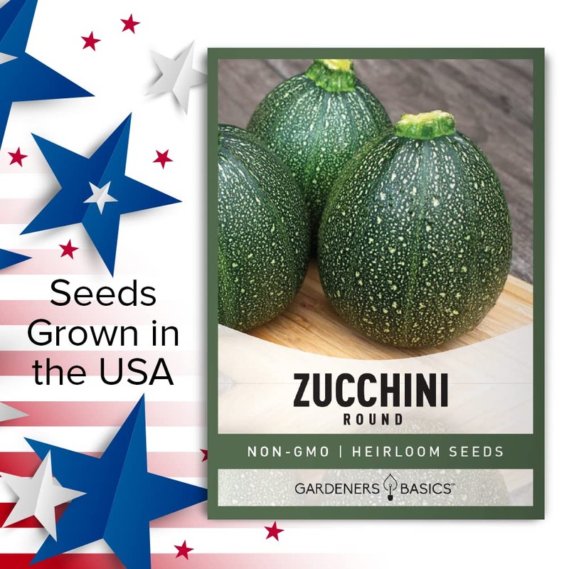 Round Zucchini Seeds for Planting Heirloom, Non-GMO Vegetable Summer Squash