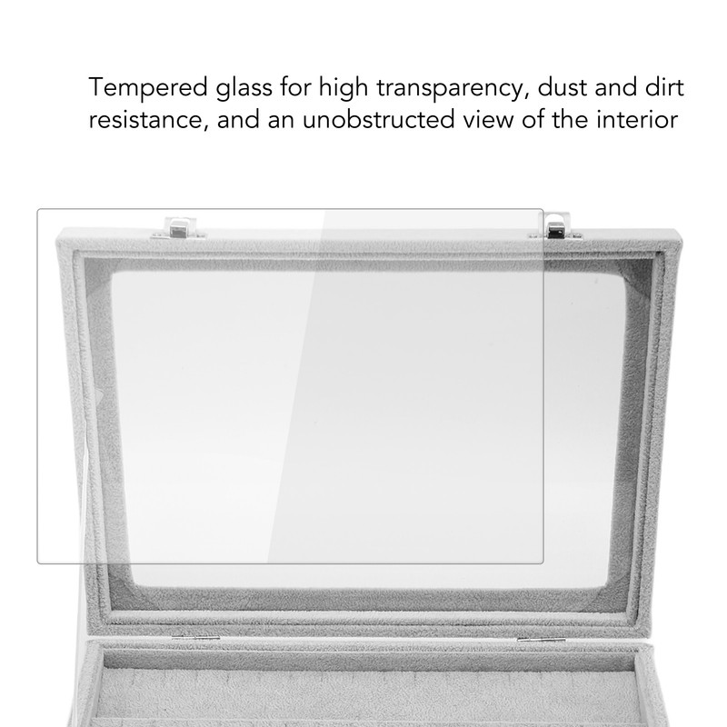 Pin Display Case Transparent Glass Dustproof Pin Collection Display Box