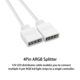 YAODHAOD 4pin LED Splitter Cable, 12V 1 to 2 Female 4 Pin LED Strip Connector RGB Y Splitter Extension Cable for RGB 5050 3528 Light Strips-11.81inch (4Pin, 1 to 2)