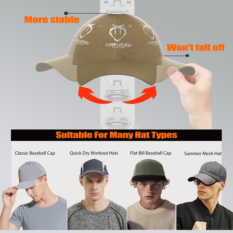 HeQe Hat Organizer for Baseball Caps Hold Up to 40