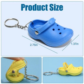 6Pcs Cute Mini Croc Keychain for Women Men Flipflop Shoes Decor Pendant Small Key Chain Charms for DIY Crafting