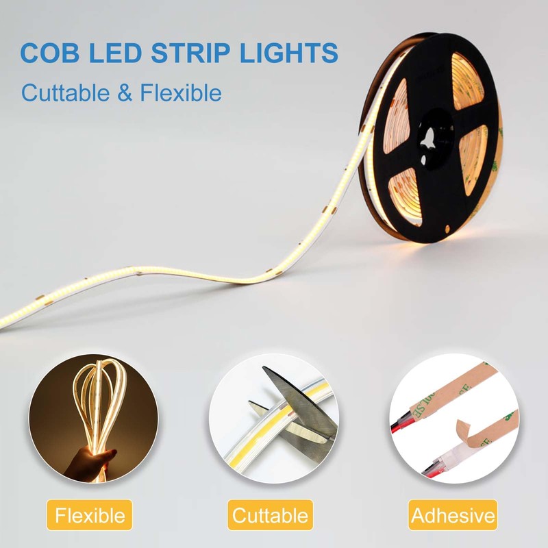 LLTOP COB LED Strip Lights Waterproof IP67 DC24v Warm White