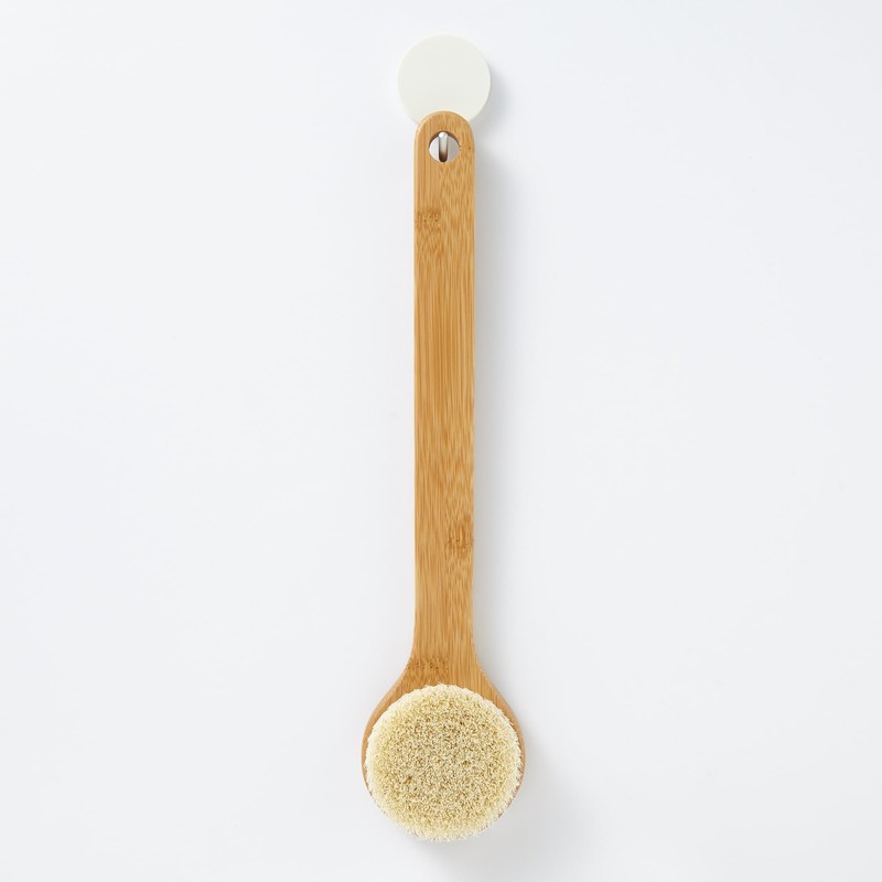 Bamboo Wood Shower Brush, L, Total Length: Approx. 14.4 inches