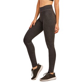 Sofra Women's Medium Weight Breathable Cotton Leggings (3XL, Charcoal)