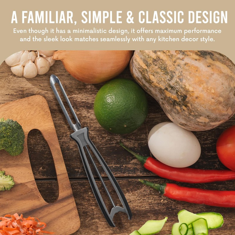 Linden Sweden Soft Grip Handle Peeler, Gray and Black