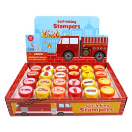 TINYMILLS 24 Pcs Firetrucks Stampers for Kids