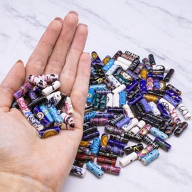 Fun-Weevz 150 Porcelain Beads - Ceramic Bead Kit for Jewelry Making (Assorted)